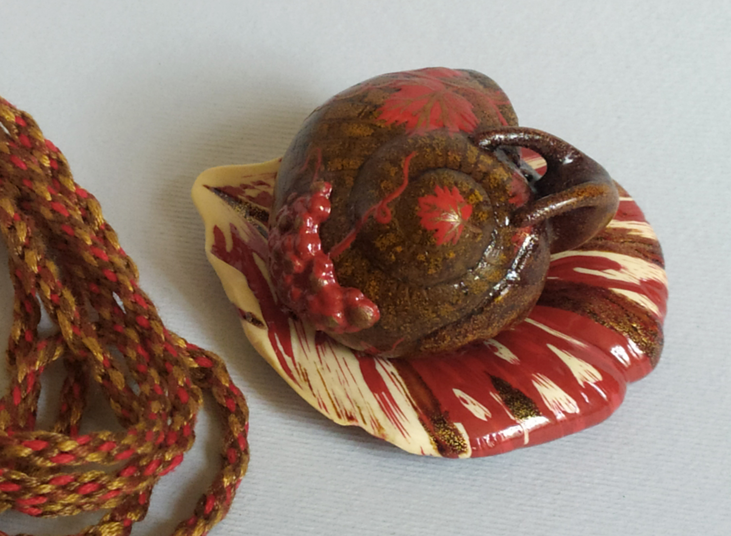 Wicker snail with cord 05